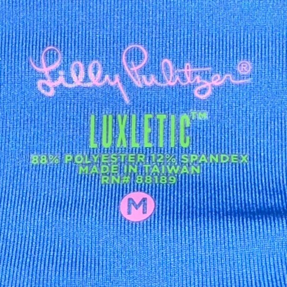 Lilly Pulitzer Luxletic Weekender Crop Leggings Light Blue Medium #98013 Workout - Picture 4 of 7